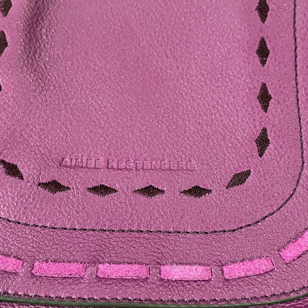 AIMEE KESTENBERG Shoulder Bag VIOLET LEATHER Excellent - Picture 2 of 11